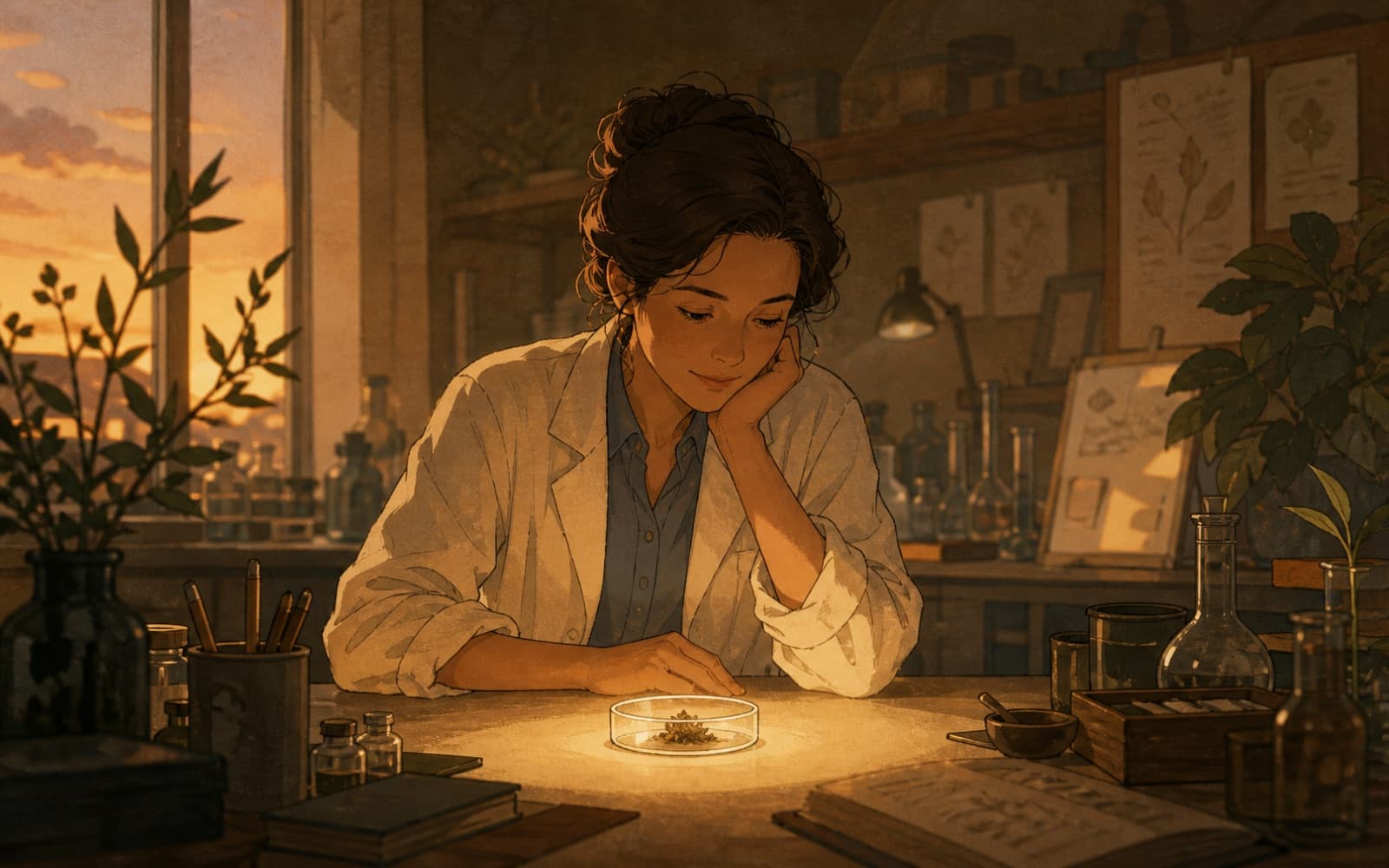 A warm hand-drawn illustration for “Focusing on the Essence of the Work, Rather Than the Visible Results”